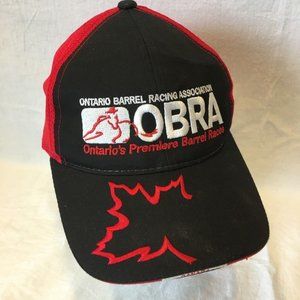 OBRA Ontario Premiere Barrel Races Black Red Hook and Loop Trucker Hat Cap